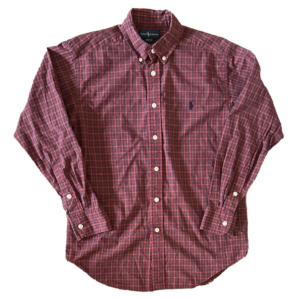 Ralph Lauren Kids Red Plaid Button Down Shirt M 10-12
